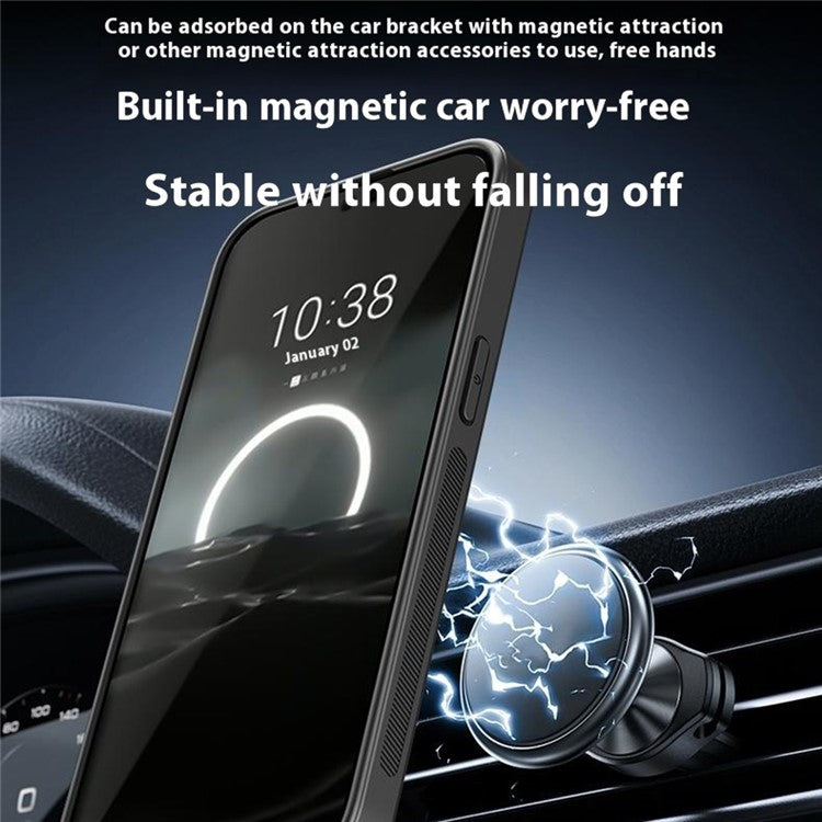 For Huawei Pura 70 Magnetic Case Metal Lens Frame Kickstand PC + TPU Phone Cover with Lens Film - Silver