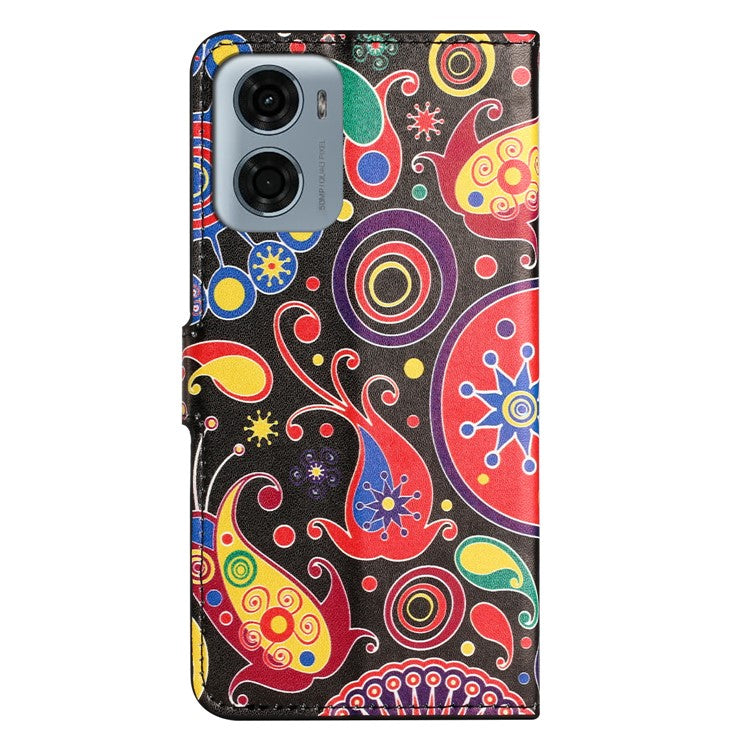 For Motorola Moto E15 4G / G05 4G Case Pattern Print PU Leather Wallet Phone Cover - Jelly Fish