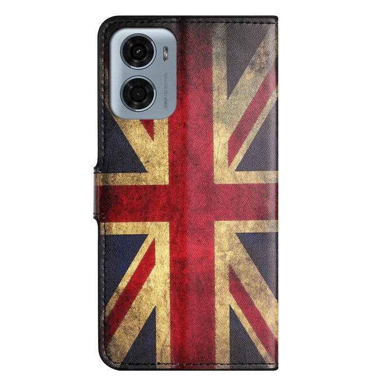 For Motorola Moto E15 4G / G05 4G Case Pattern Print PU Leather Wallet Phone Cover - Union Jack
