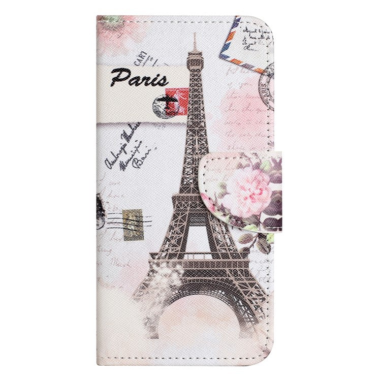 For Motorola Moto E15 4G / G05 4G Leather Case Pattern Printing Cross Texture Phone Cover - Tower
