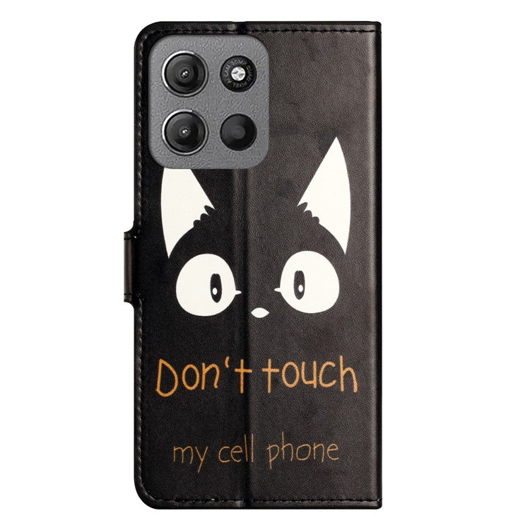 For Motorola Moto G15 4G / G15 Power 4G Case Pattern Print PU Leather Wallet Phone Cover - Cat Ears