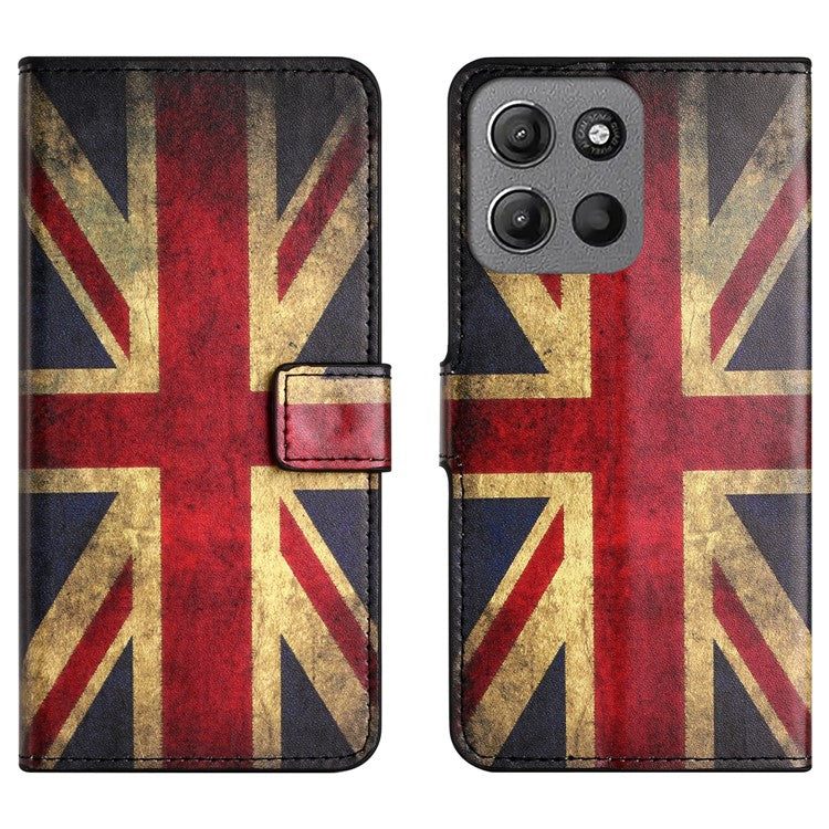 For Motorola Moto G15 4G / G15 Power 4G Case Pattern Print PU Leather Wallet Phone Cover - Union Jack