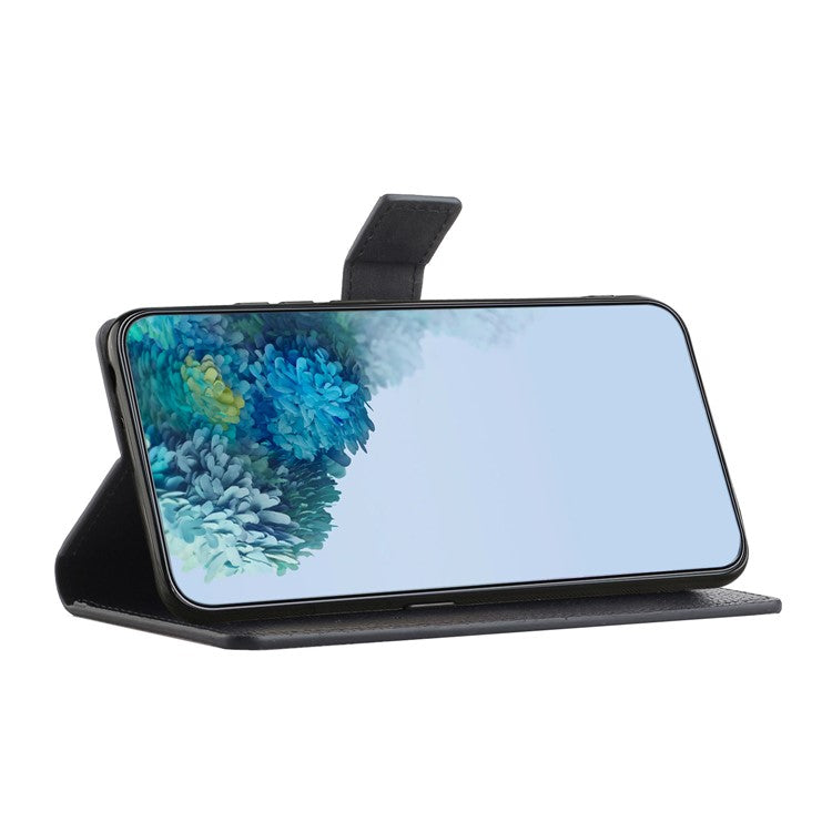 For Motorola Moto G15 4G / G15 Power 4G Case PU Leather Wallet Phone Cover Litchi Texture, Black