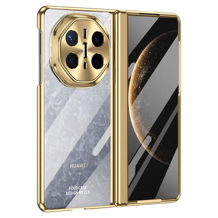For Huawei Mate X6 Case Electroplating PC Folding Phone Cover - Gold