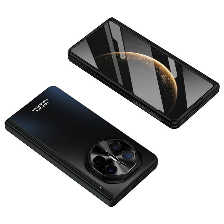 For Huawei Mate X6 Phone Case Hard PC Shockproof Cover with Front Screen Film - Black