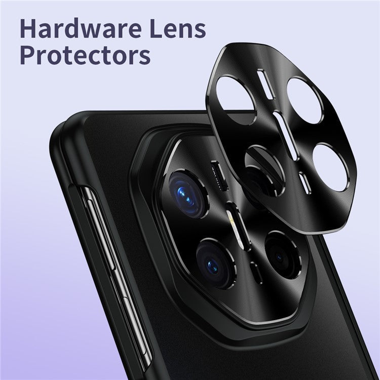 For Huawei Mate X6 Phone Case Hard PC Shockproof Cover with Front Screen Film - Transparent