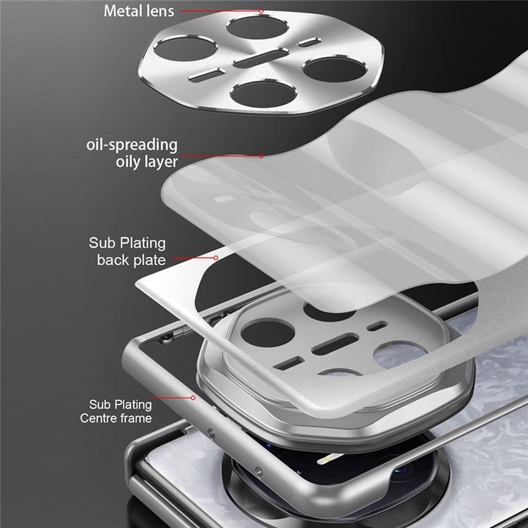 For Huawei Mate X6 Phone Case Hard PC Shockproof Cover with Front Screen Film - Transparent