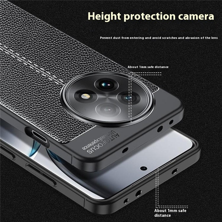 For OnePlus Ace 5 5G Case Litchi Texture TPU Flexible Phone Cover, Black