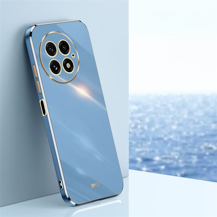 XINLI For OnePlus 13 Case TPU Phone Cover with Electroplating Frame - Blue