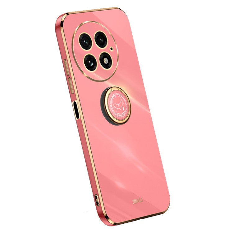 XINLI For OnePlus 13 Case Ring Kickstand Electroplating TPU Phone Cover - Red