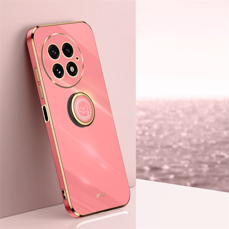 XINLI For OnePlus 13 Case Ring Kickstand Electroplating TPU Phone Cover - Red