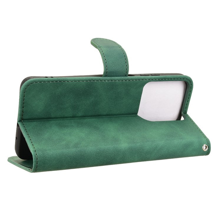 For Motorola Moto G15 4G Leather Case Skin Feel Anti Drop Wallet Flip Phone Cover - Green