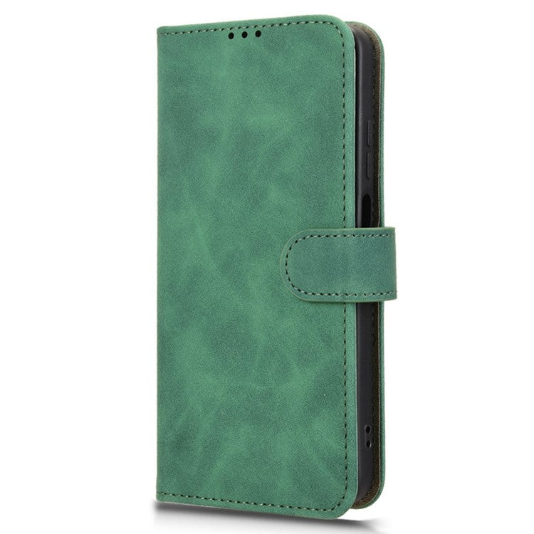 For Motorola Moto G15 4G Leather Case Skin Feel Anti Drop Wallet Flip Phone Cover - Green