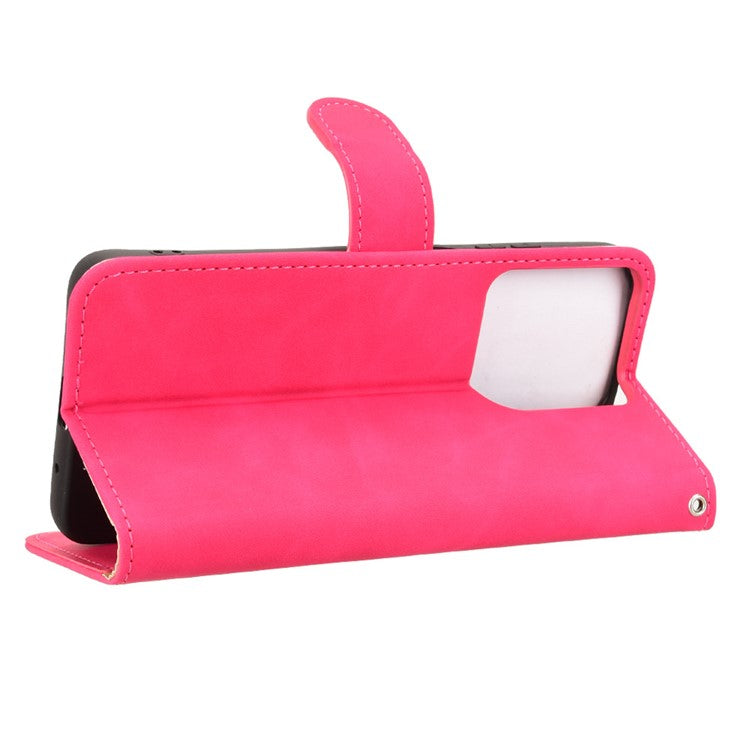 For Motorola Moto G15 4G Leather Case Skin Feel Anti Drop Wallet Flip Phone Cover - Rose