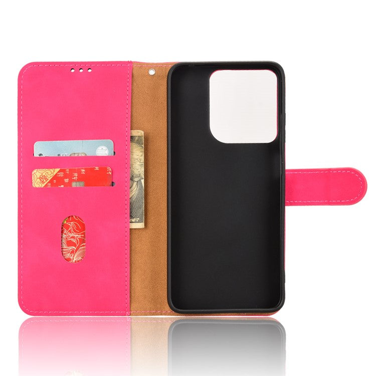 For Motorola Moto G15 4G Leather Case Skin Feel Anti Drop Wallet Flip Phone Cover - Rose