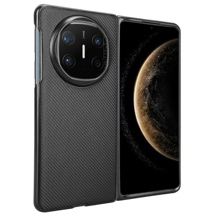 For Huawei Mate X6 Case Carbon Fiber Texture Shockproof PU + PC Phone Cover - Black