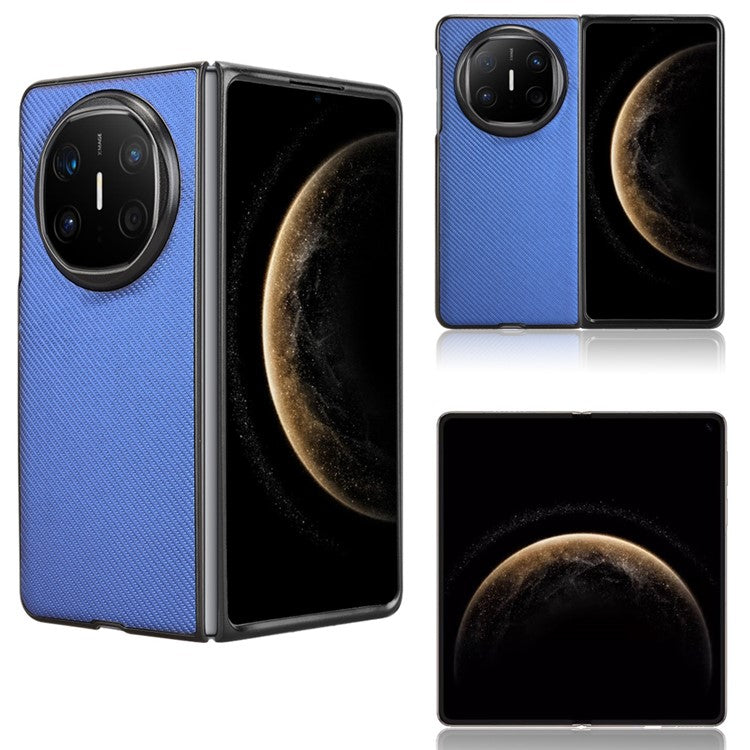 For Huawei Mate X6 Case Carbon Fiber Texture Shockproof PU + PC Phone Cover - Blue