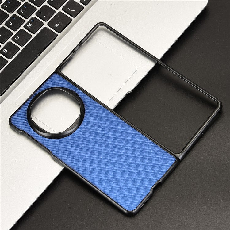 For Huawei Mate X6 Case Carbon Fiber Texture Shockproof PU + PC Phone Cover - Blue