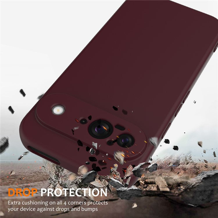 For Google Pixel 9 Case Compatible with MagSafe Liquid Silicone Phone Cover with Lanyard - Wine Red