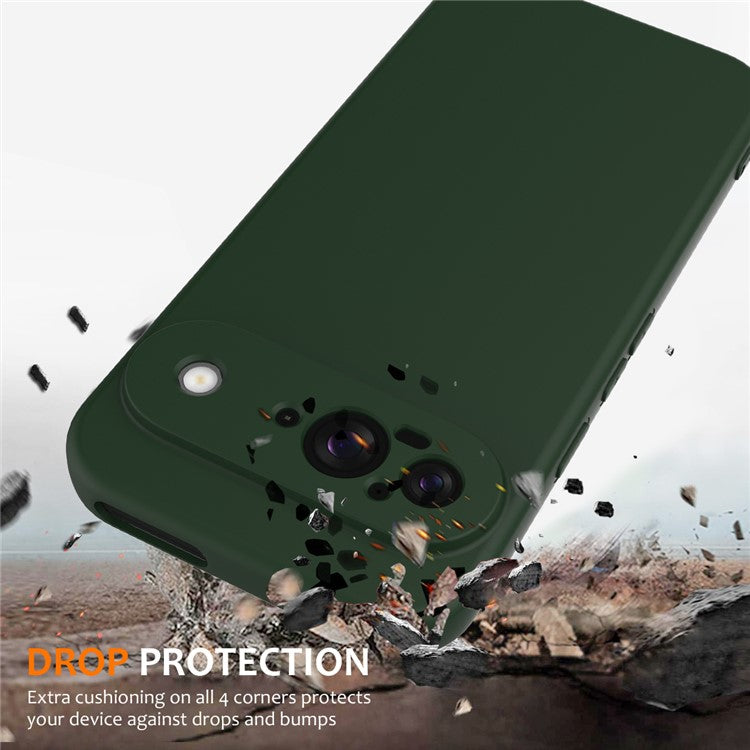 For Google Pixel 9 Case Compatible with MagSafe Liquid Silicone Phone Cover with Lanyard - Dark Green