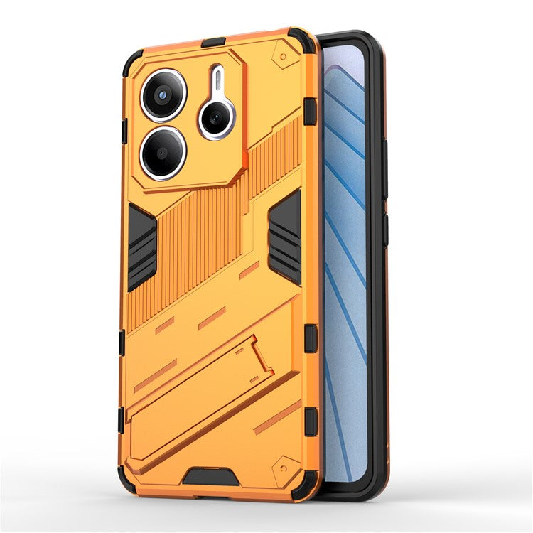 For Xiaomi Redmi Note 14 5G Case PC + TPU Shockproof Phone Cover with Kickstand - Orange