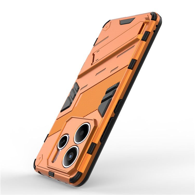 For Xiaomi Redmi Note 14 5G Case PC + TPU Shockproof Phone Cover with Kickstand - Orange