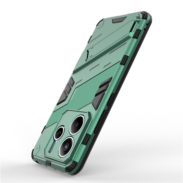 For Xiaomi Redmi Note 14 5G Case PC + TPU Shockproof Phone Cover with Kickstand - Green