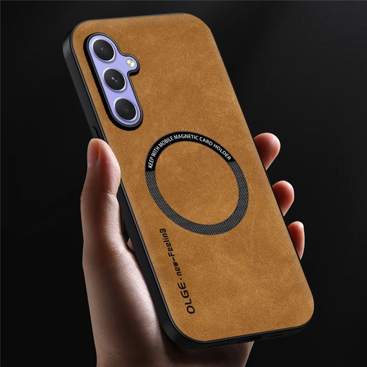 For Samsung Galaxy A15 5G / 4G Case Compatible with MagSafe Anti Drop PC + TPU + PU Leather Back Cover - Brown