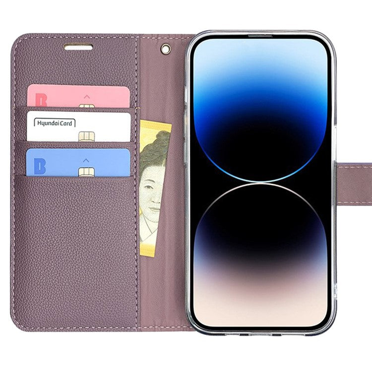 SIMPLY ROAR For iPhone 16 Pro Leather Case Wallet Magnetic Closure Phone Cover - Black