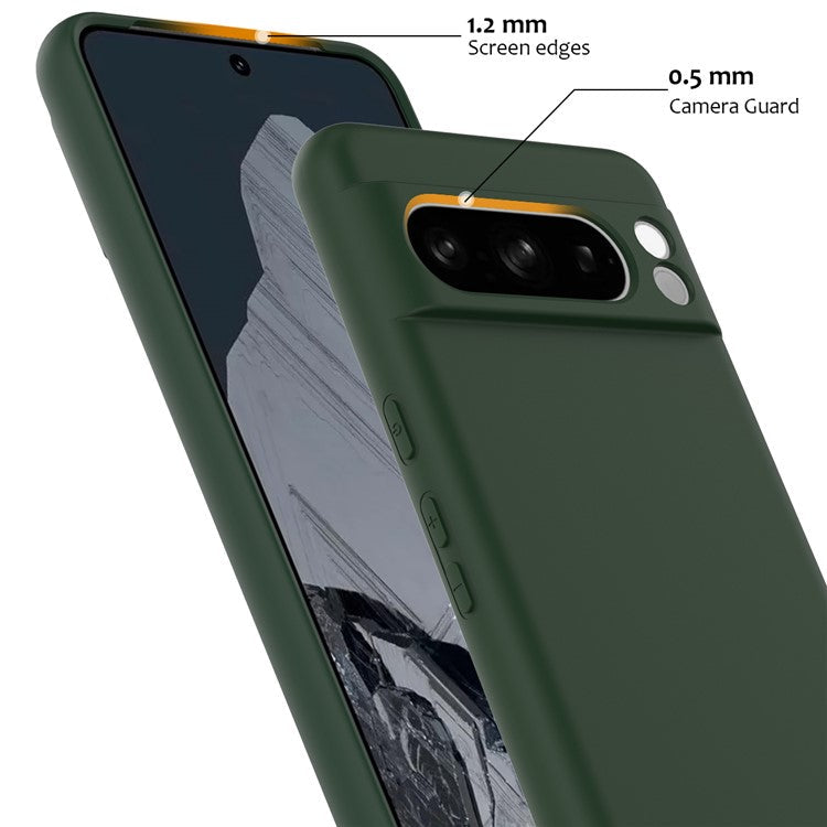 For Google Pixel 8 Pro Case Compatible with MagSafe Liquid Silicone Phone Cover with Lanyard - Dark Green