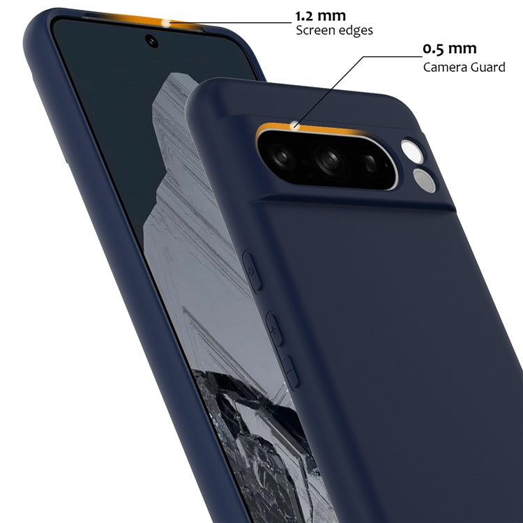 For Google Pixel 8 Pro Case Compatible with MagSafe Liquid Silicone Phone Cover with Lanyard - Dark Blue