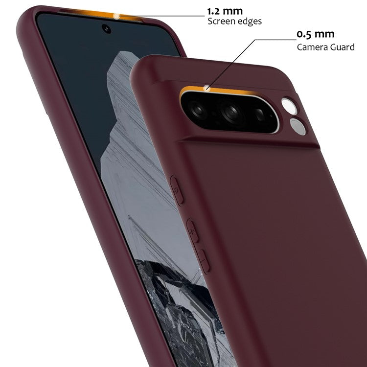 For Google Pixel 8 Pro Case Compatible with MagSafe Liquid Silicone Phone Cover with Lanyard - Wine Red