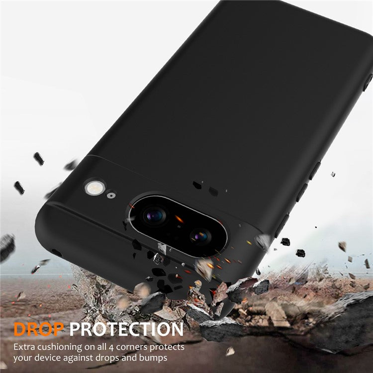 For Google Pixel 8 Case Compatible with MagSafe Liquid Silicone Phone Cover with Lanyard - Black