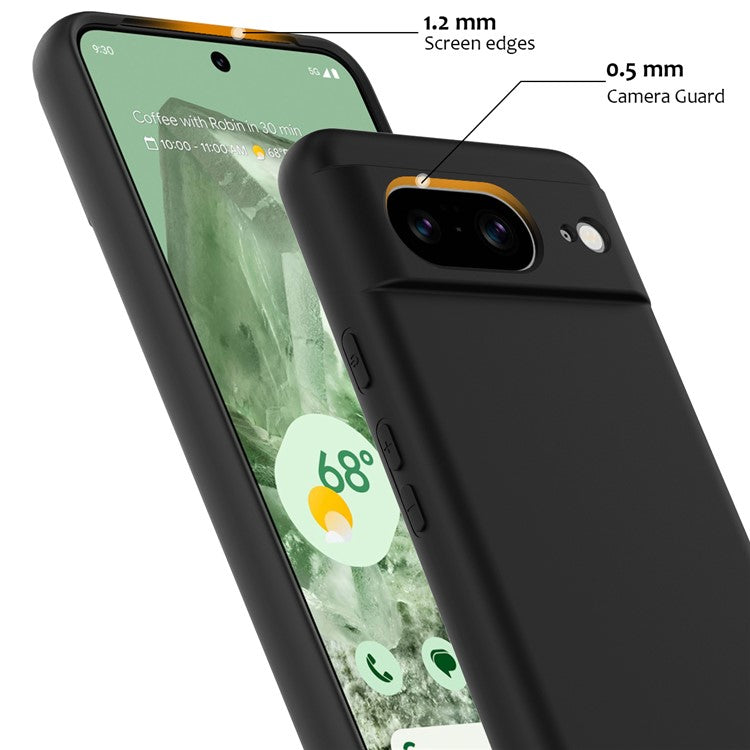 For Google Pixel 8 Case Compatible with MagSafe Liquid Silicone Phone Cover with Lanyard - Black