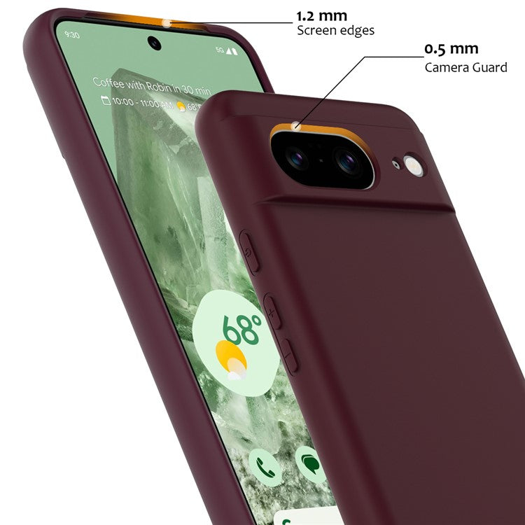 For Google Pixel 8 Case Compatible with MagSafe Liquid Silicone Phone Cover with Lanyard - Wine Red