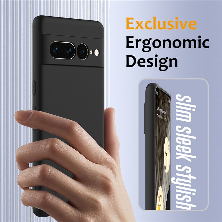 For Google Pixel 7 Pro 5G Case Compatible with MagSafe Liquid Silicone Phone Cover with Lanyard - Black