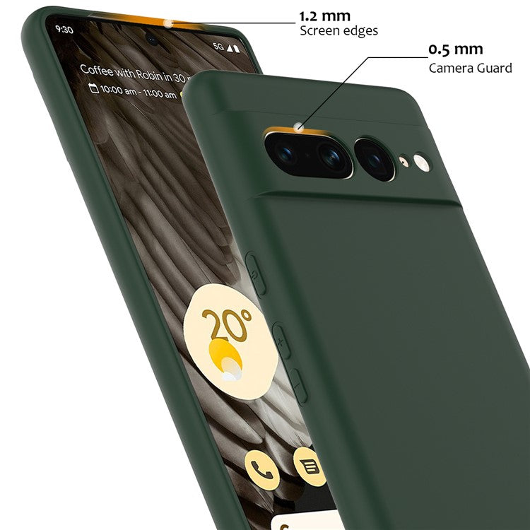 For Google Pixel 7 Pro 5G Case Compatible with MagSafe Liquid Silicone Phone Cover with Lanyard - Dark Green