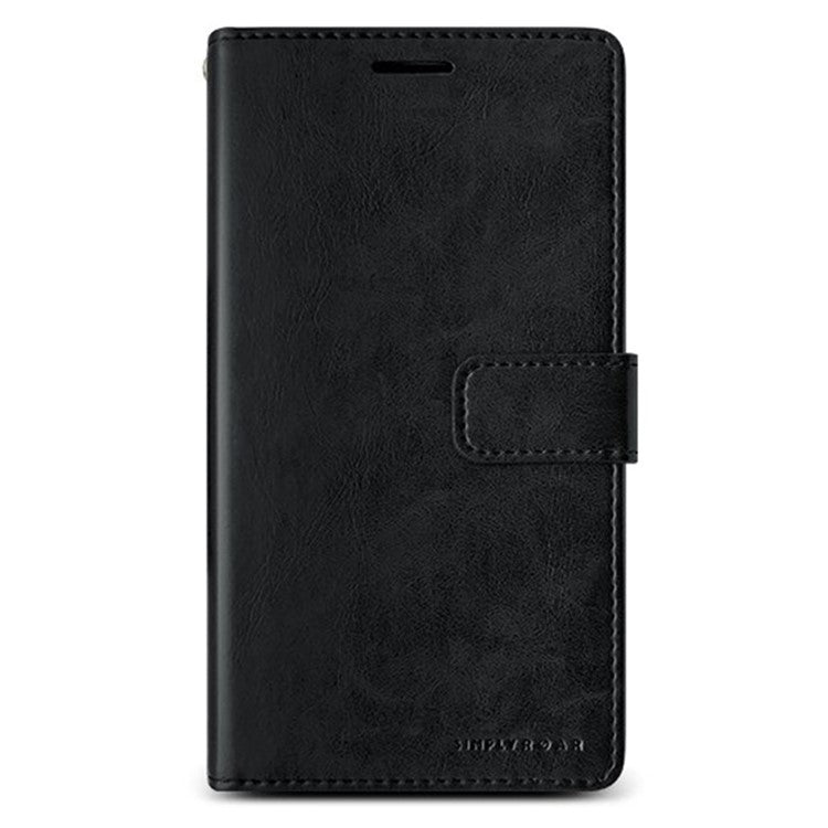 SIMPLY ROAR For iPhone 16 Pro Leather Case Wallet Flip Stand Phone Cover - Black