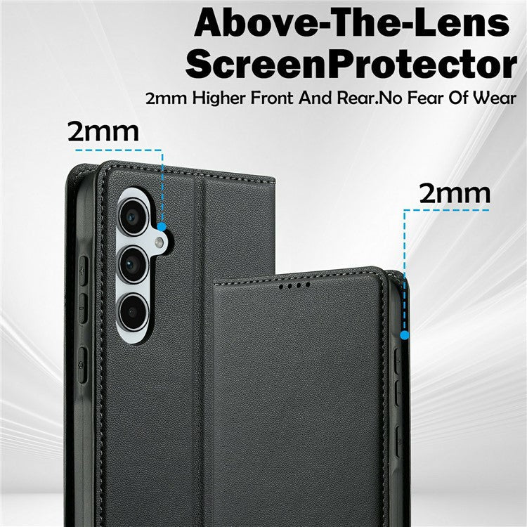 LC.IMEEKE L1 Series for Samsung Galaxy A36 5G Case PU Leather Wallet Stand Protective Phone Cover - Black