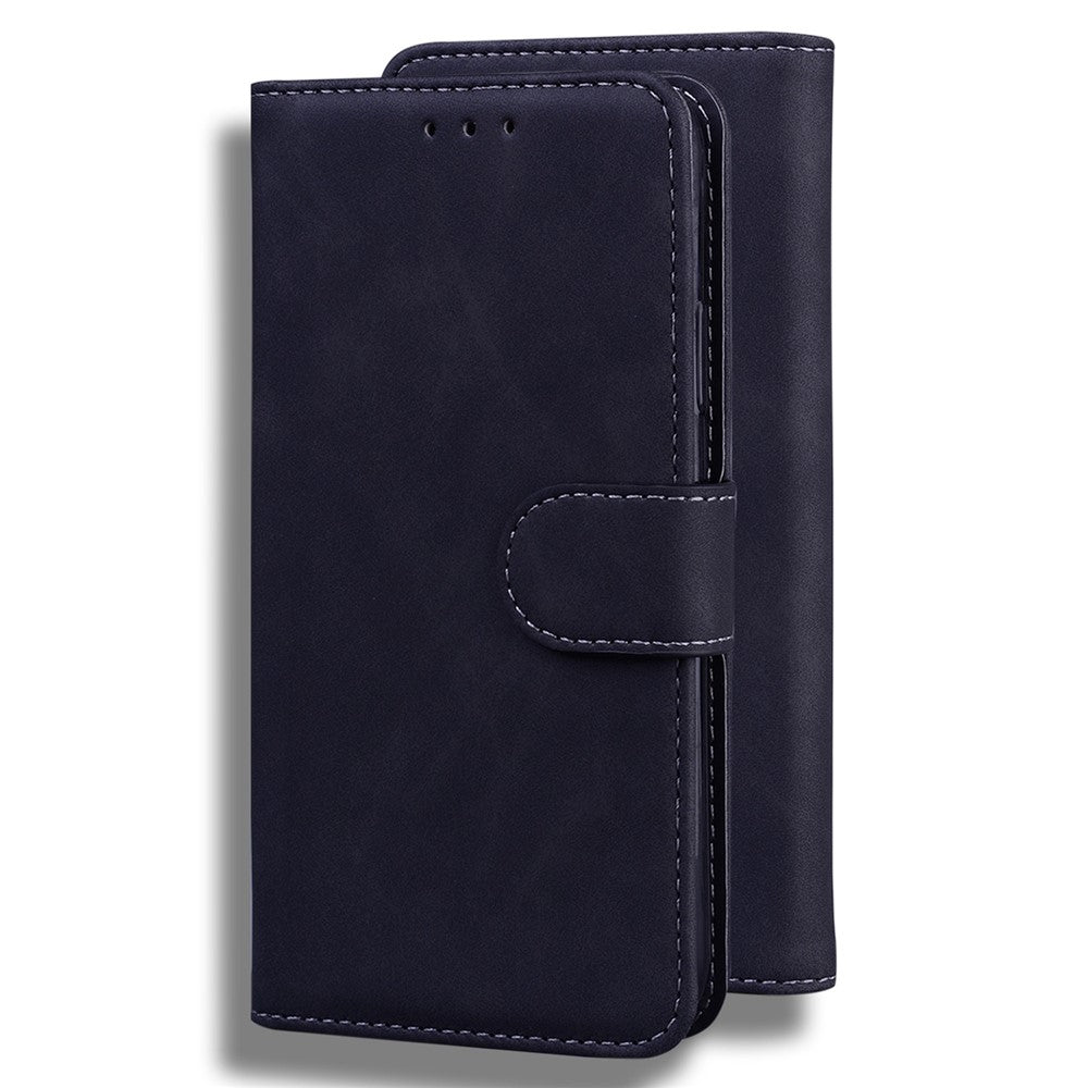 For Samsung Galaxy M13 4G Shockproof Wallet Mobile Phone Case PU Leather Magnetic Drop Protection Stand Phone Cover - Black