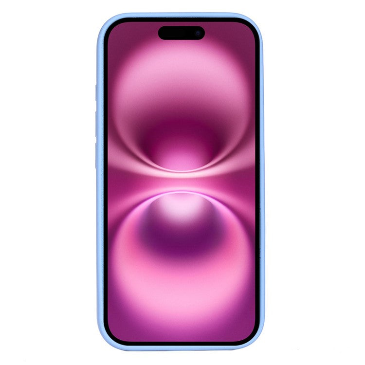 For iPhone 16 Case Compatible with MagSafe Liquid Silicone Phone Back Cover with Camera Button - Baby Blue