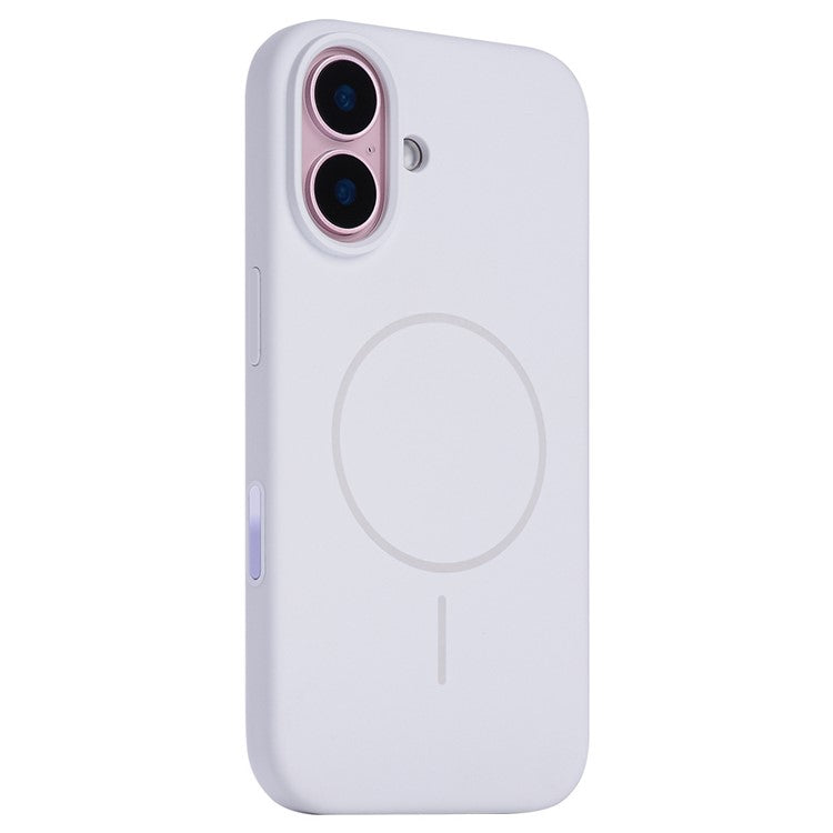 For iPhone 16 Case Compatible with MagSafe Liquid Silicone Phone Back Cover with Camera Button - White