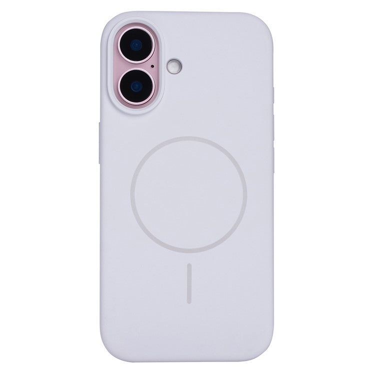 For iPhone 16 Case Compatible with MagSafe Liquid Silicone Phone Back Cover with Camera Button - White