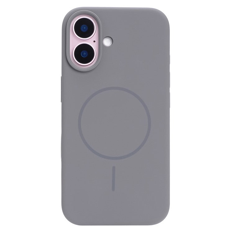 For iPhone 16 Plus Case Compatible with MagSafe Liquid Silicone Phone Back Cover with Camera Button - Grey