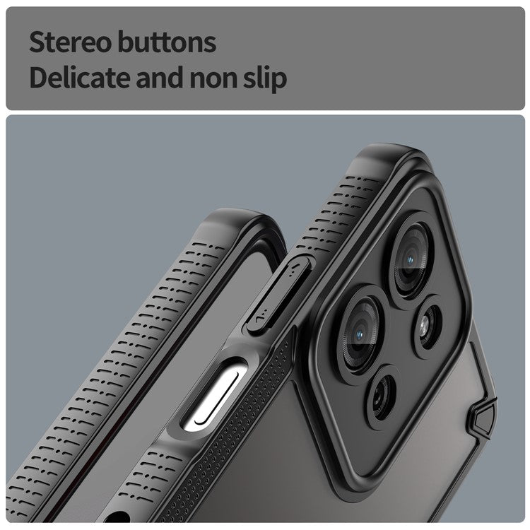 For Motorola Moto G75 5G Case Hybrid Frosted Phone Back Cover - Black