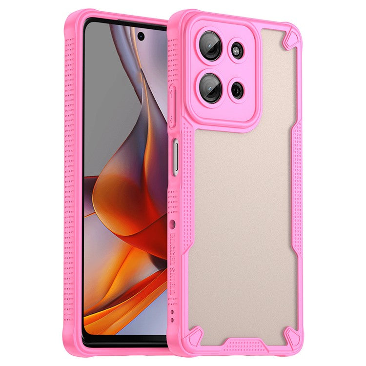 For Motorola Moto G75 5G Case Hybrid Frosted Phone Back Cover - Pink