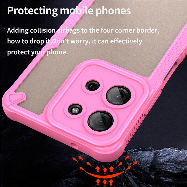 For Motorola Moto G75 5G Case Hybrid Frosted Phone Back Cover - Pink