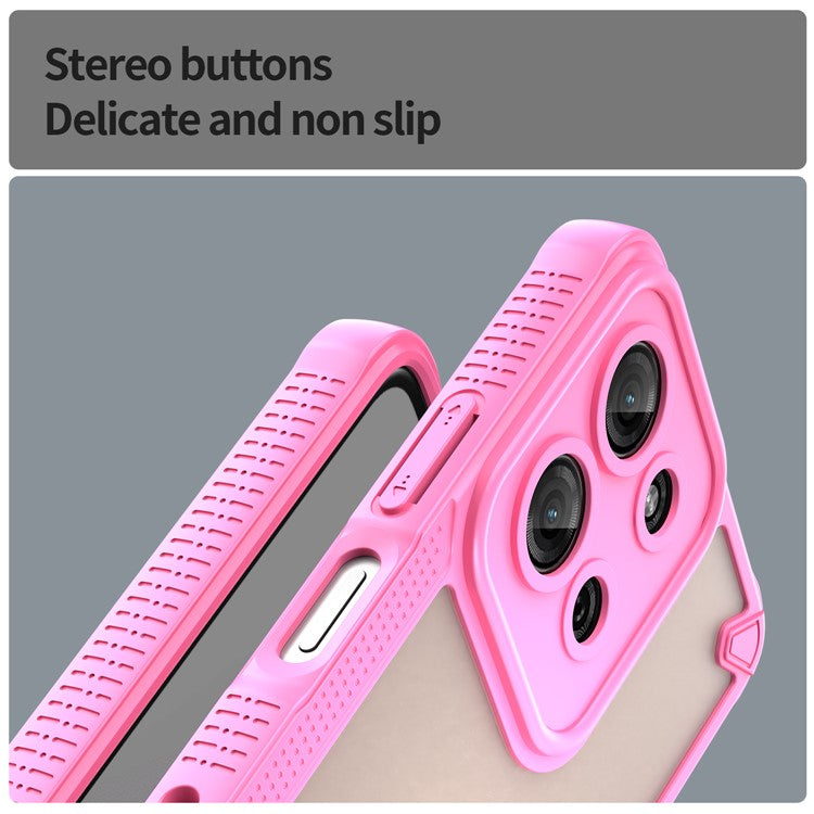 For Motorola Moto G75 5G Case Hybrid Frosted Phone Back Cover - Pink