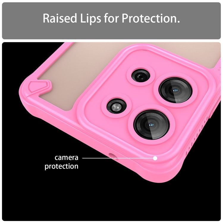 For Motorola Moto G75 5G Case Hybrid Frosted Phone Back Cover - Pink