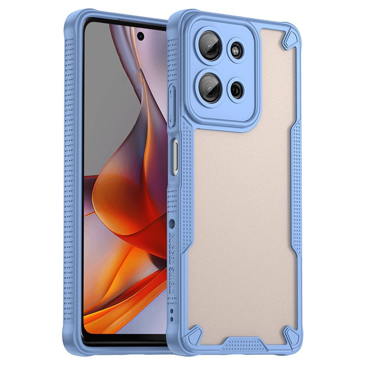 For Motorola Moto G75 5G Case Hybrid Frosted Phone Back Cover - Blue